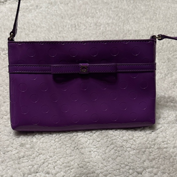 kate spade Handbags - Kate Spade Camellia Street Amy Crossbody | Purple Patent Polka Dot | Bow Detail
